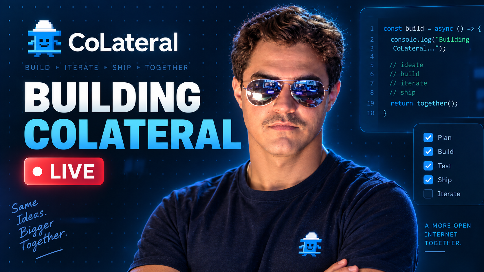 Nic, founder of CoLateral, building CoLateral live
